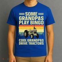 Cool Tractor Art For Grandpa Farming Farmer Farm Tractor T-Shirt thumb 3