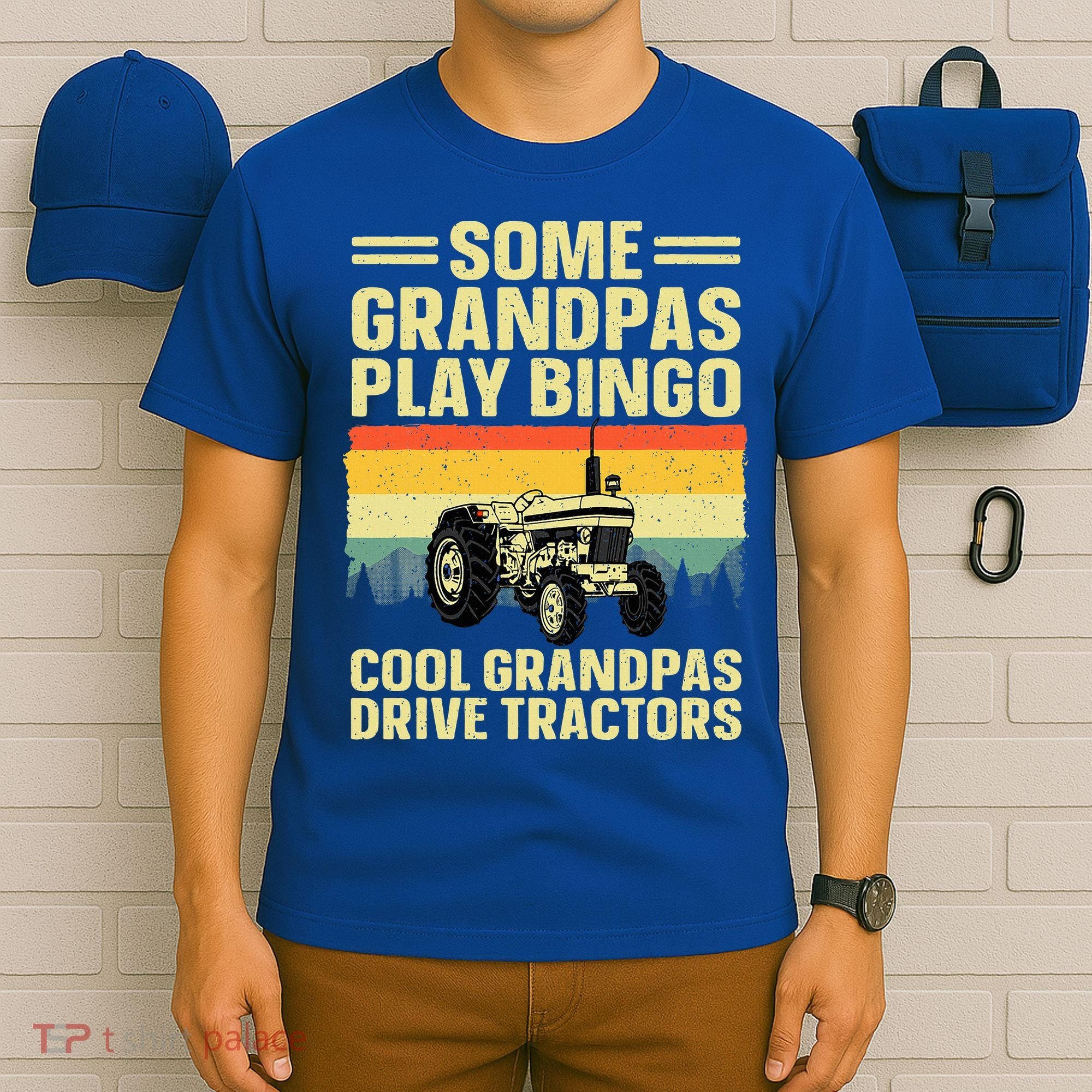 Cool Tractor Art For Grandpa Farming Farmer Farm Tractor T-Shirt