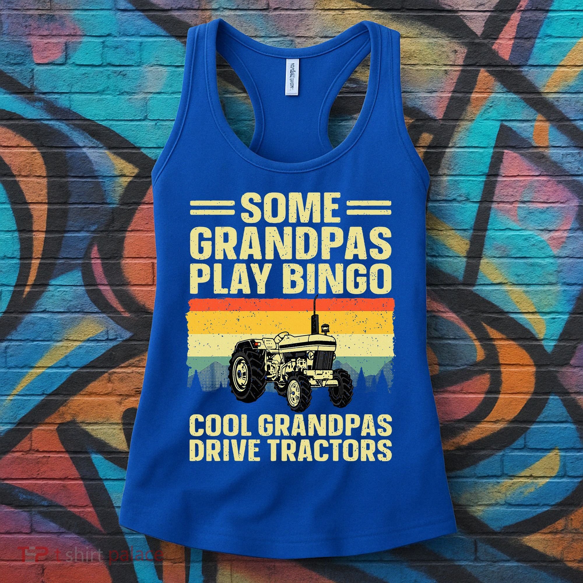 Cool Tractor Art For Grandpa Farming Farmer Farm Tractor Women's Tank Top