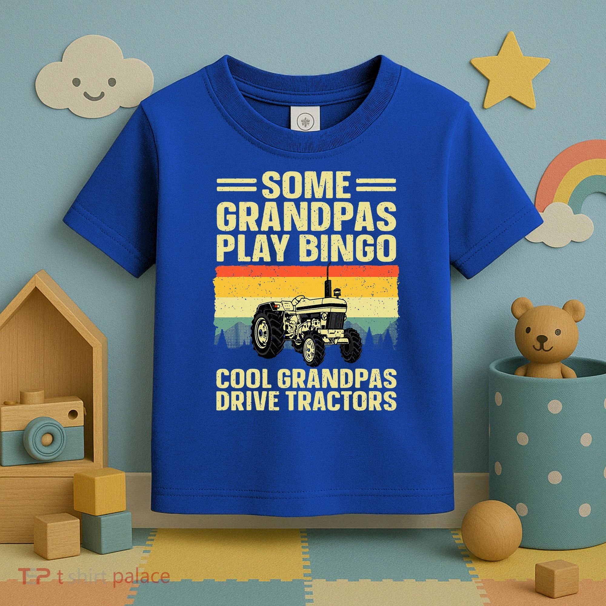 Cool Tractor Art For Grandpa Farming Farmer Farm Tractor Toddler T-Shirt