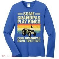 Cool Tractor Art For Grandpa Farming Farmer Farm Tractor Women's Long Sleeve Shirt thumb 0