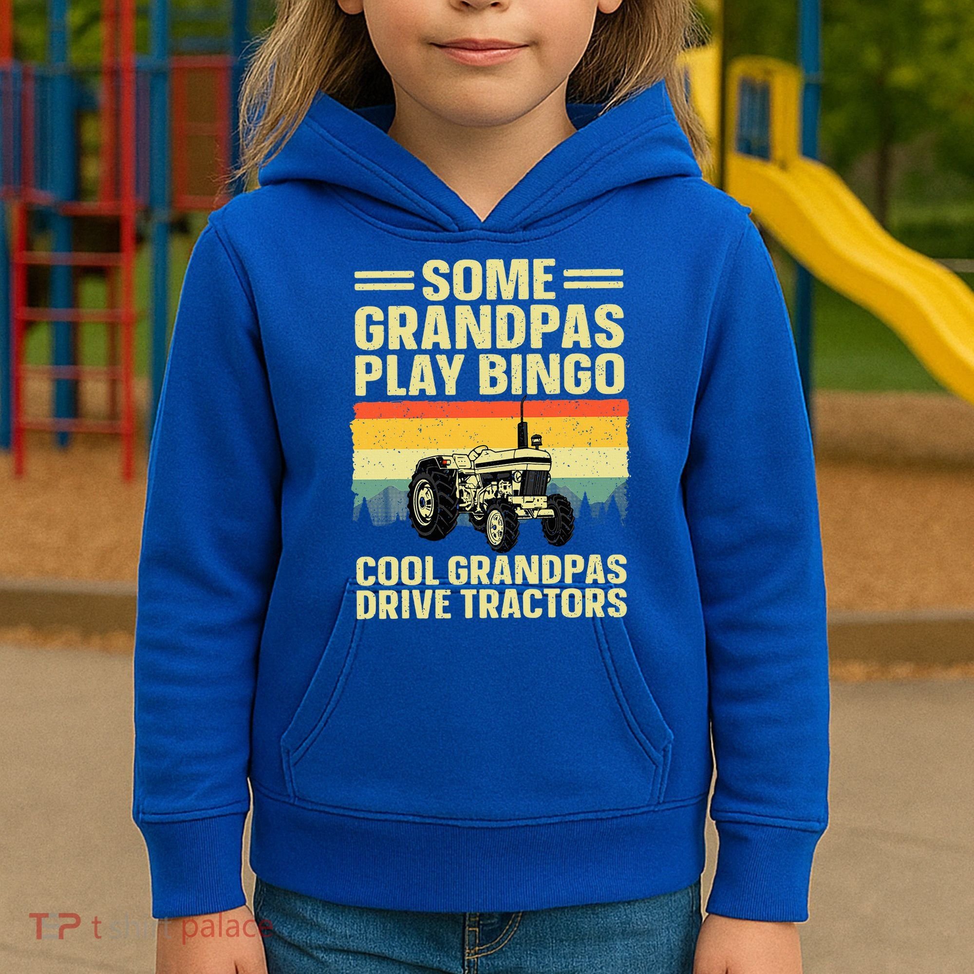 Cool Tractor Art For Grandpa Farming Farmer Farm Tractor Kids Hoodie