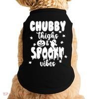 Chubby Thighs And Spooky Vibes Cute Halloween Doggie Tank thumb 0