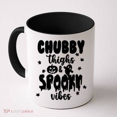 Chubby Thighs And Spooky Vibes Cute Halloween Coffee Mug