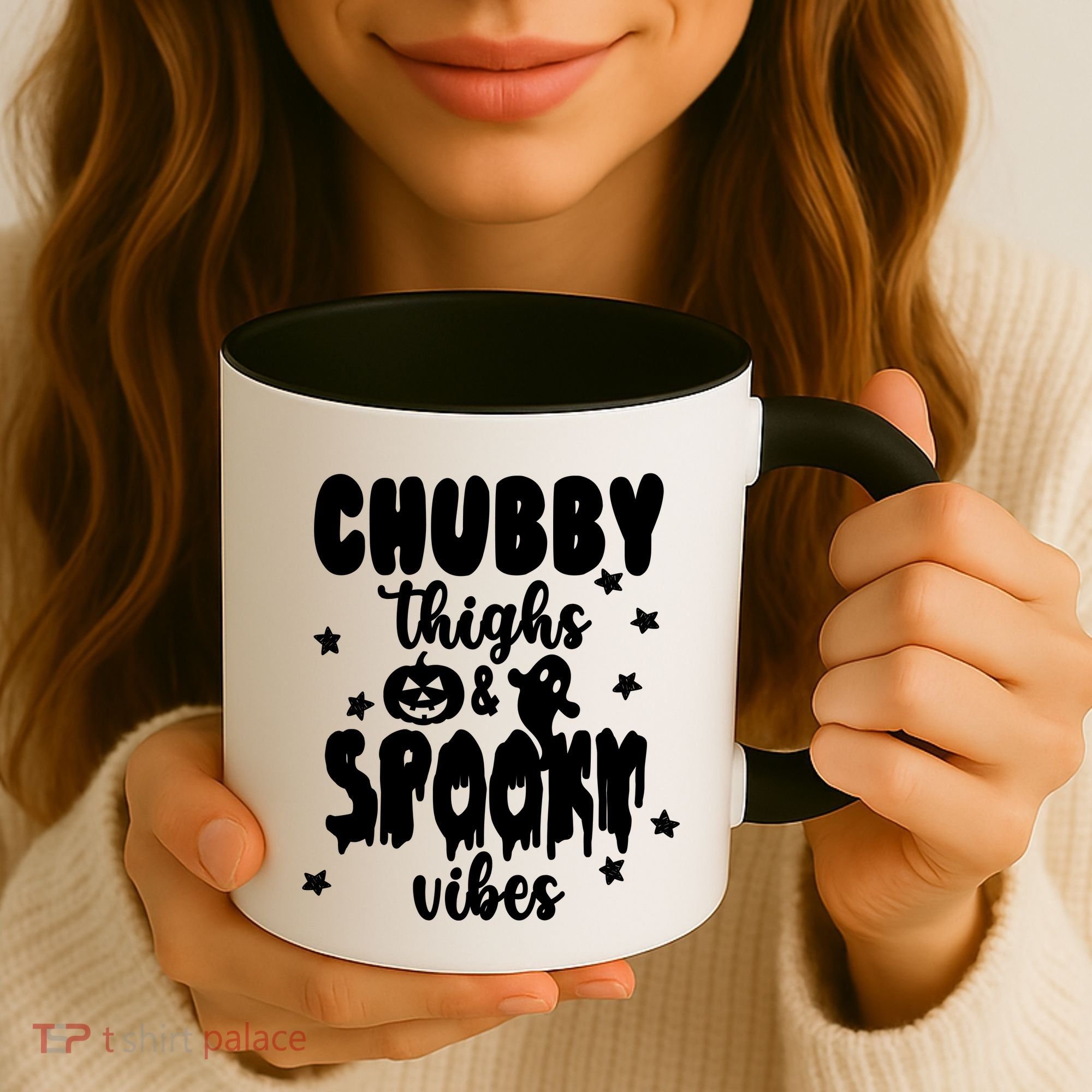Chubby Thighs And Spooky Vibes Cute Halloween Coffee Mug