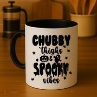 Chubby Thighs And Spooky Vibes Cute Halloween Coffee Mug thumb 4