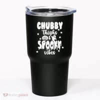 Chubby Thighs And Spooky Vibes Cute Halloween Tumbler thumb 0