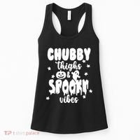 Chubby Thighs And Spooky Vibes Cute Halloween Women's Tank Top thumb 0