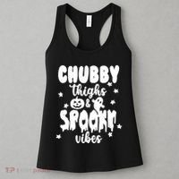 Chubby Thighs And Spooky Vibes Cute Halloween Women's Tank Top thumb 3