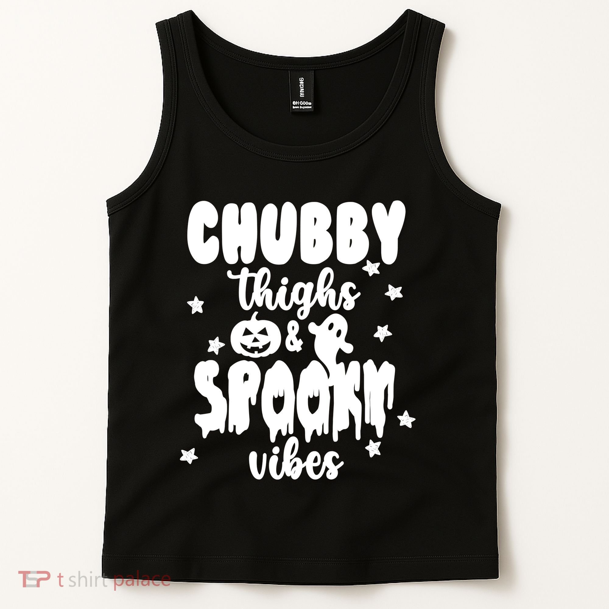 Chubby Thighs And Spooky Vibes Cute Halloween Tank Top