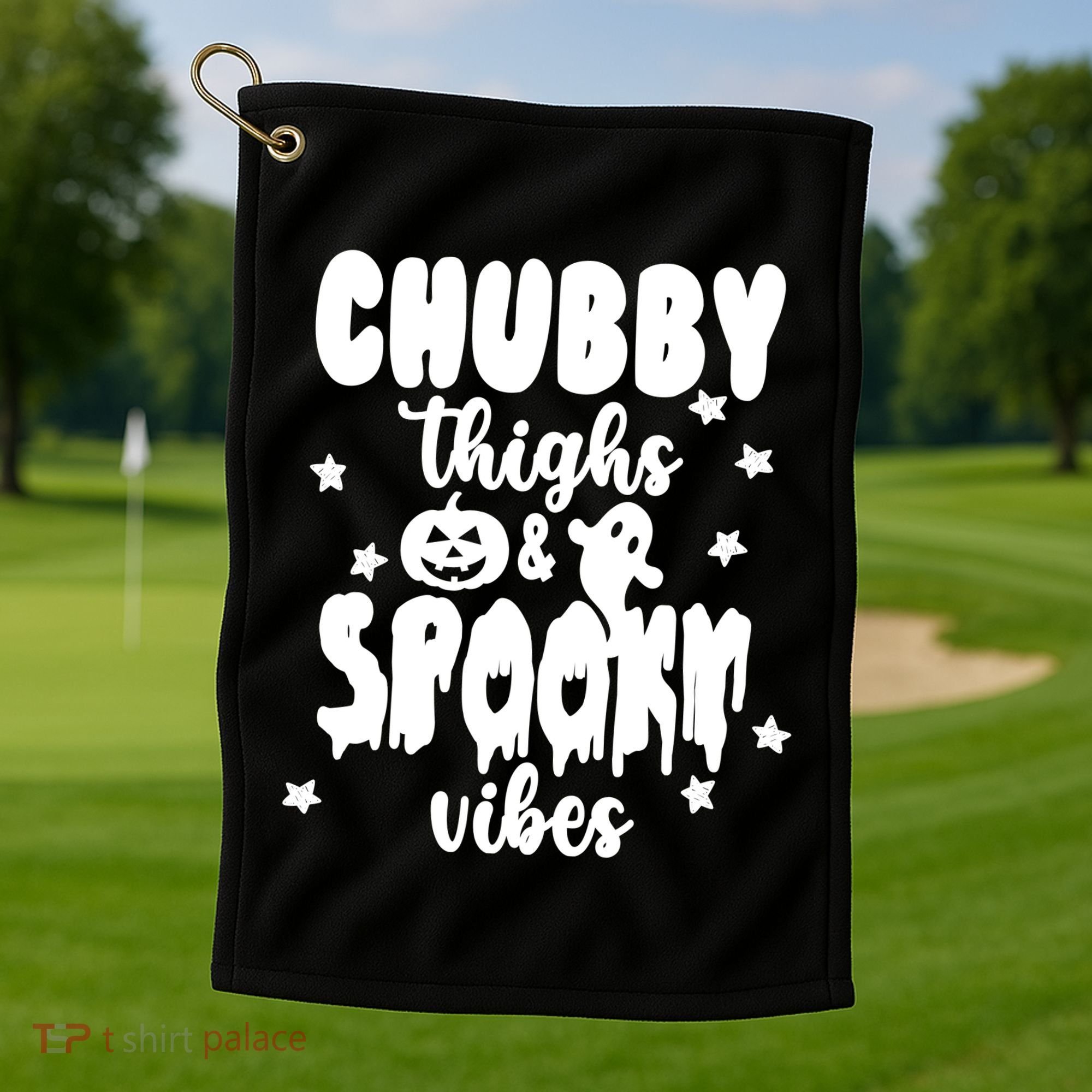 Chubby Thighs And Spooky Vibes Cute Halloween Golf Towel