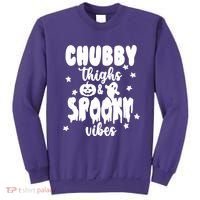 Chubby Thighs And Spooky Vibes Cute Halloween Sweatshirt thumb 0