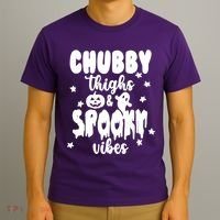 Chubby Thighs And Spooky Vibes Cute Halloween T-Shirt thumb 3