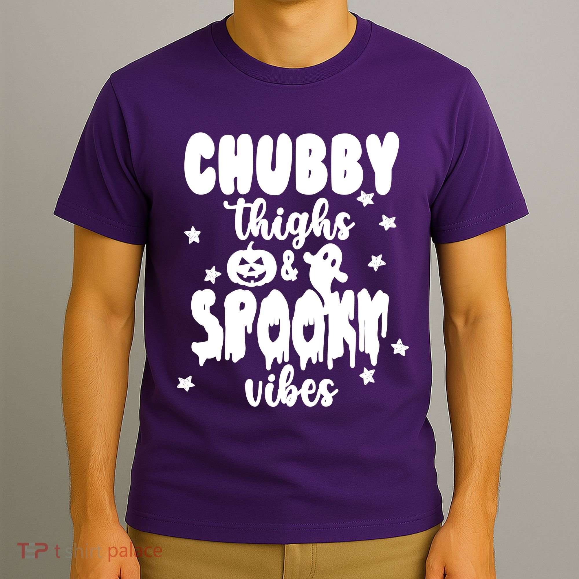 Chubby Thighs And Spooky Vibes Cute Halloween T-Shirt