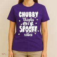 Chubby Thighs And Spooky Vibes Cute Halloween T-Shirt thumb 4