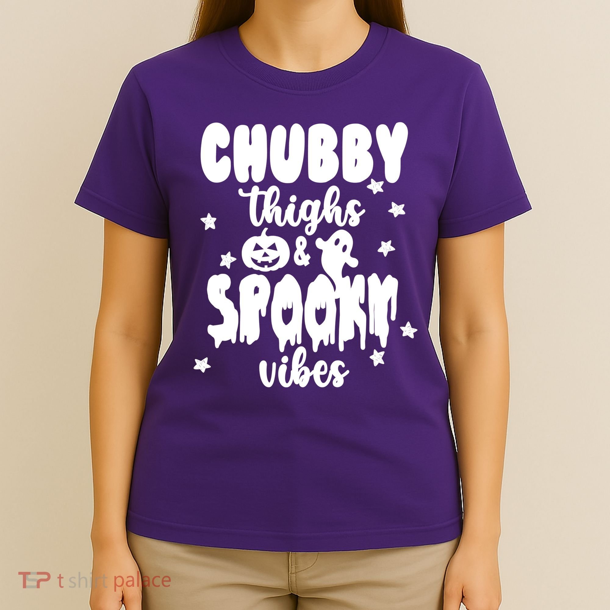 Chubby Thighs And Spooky Vibes Cute Halloween T-Shirt