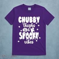 Chubby Thighs And Spooky Vibes Cute Halloween T-Shirt thumb 5