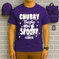 Chubby Thighs And Spooky Vibes Cute Halloween T-Shirt thumb 6