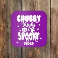 Chubby Thighs And Spooky Vibes Cute Halloween Coaster thumb 0