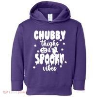 Chubby Thighs And Spooky Vibes Cute Halloween Toddler Hoodie thumb 0