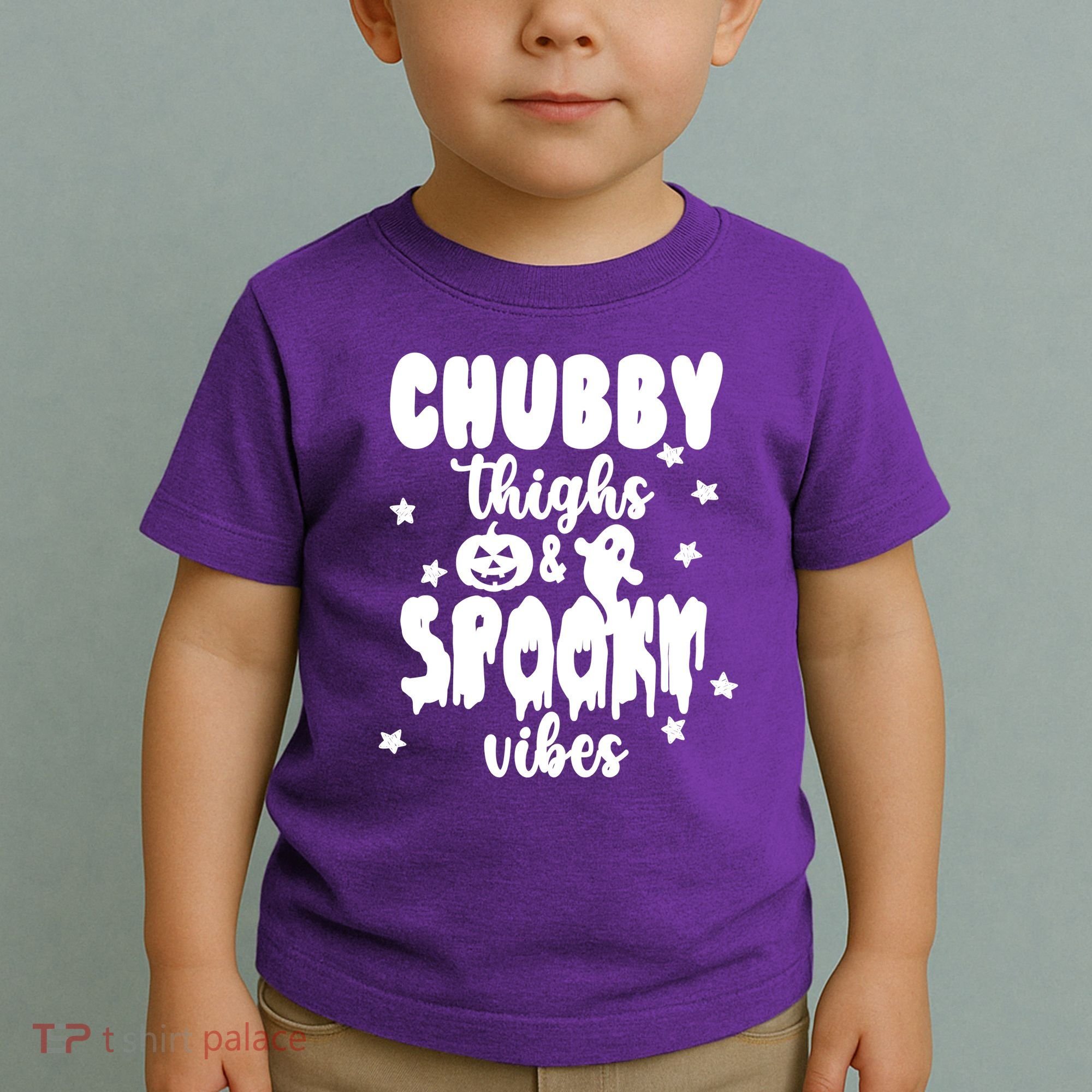 Chubby Thighs And Spooky Vibes Cute Halloween Toddler T-Shirt