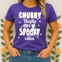 Chubby Thighs And Spooky Vibes Cute Halloween Women's T-Shirt thumb 2