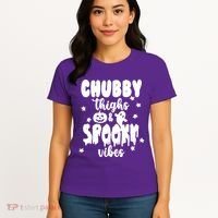 Chubby Thighs And Spooky Vibes Cute Halloween Women's T-Shirt thumb 4