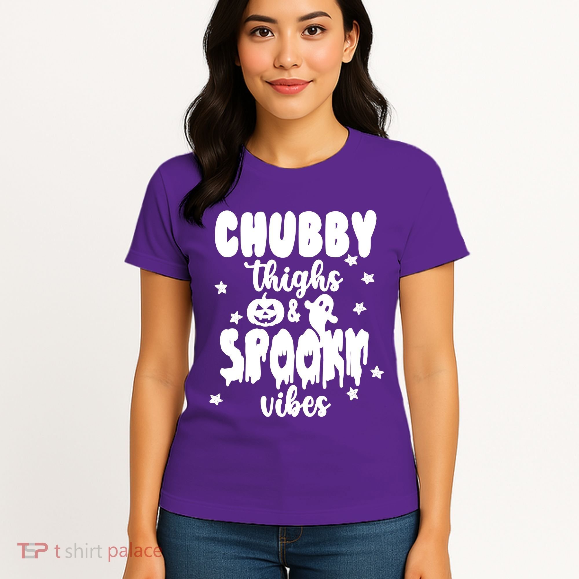 Chubby Thighs And Spooky Vibes Cute Halloween Women's T-Shirt