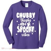 Chubby Thighs And Spooky Vibes Cute Halloween Kids Long Sleeve Shirt thumb 0