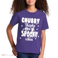 Chubby Thighs And Spooky Vibes Cute Halloween Kids T-Shirt thumb 2
