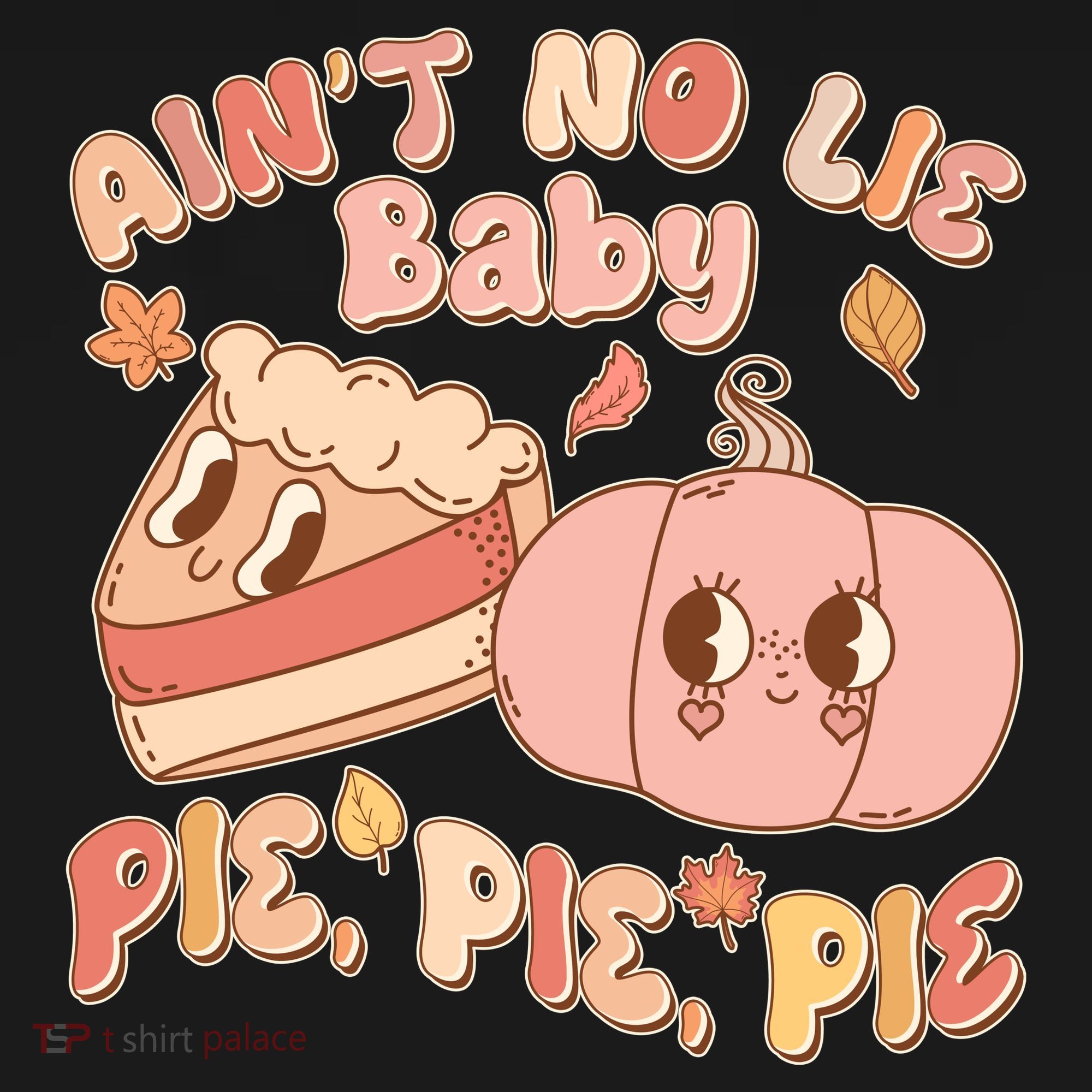 Cute Thanksgiving Aint No Lie Baby Pie Pie Pie Retro Cartoon Pumpkin Pie Coaster
