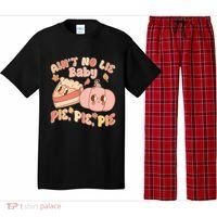 Cute Thanksgiving Aint No Lie Baby Pie Pie Pie Retro Cartoon Pumpkin Pie Pajama Set thumb 0