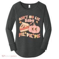 Cute Thanksgiving Aint No Lie Baby Pie Pie Pie Retro Cartoon Pumpkin Pie Women's Perfect Tri Tunic Long Sleeve Shirt thumb 0