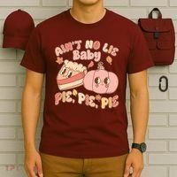 Cute Thanksgiving Aint No Lie Baby Pie Pie Pie Retro Cartoon Pumpkin Pie T-Shirt thumb 6