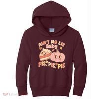 Cute Thanksgiving Aint No Lie Baby Pie Pie Pie Retro Cartoon Pumpkin Pie Kids Hoodie thumb 0
