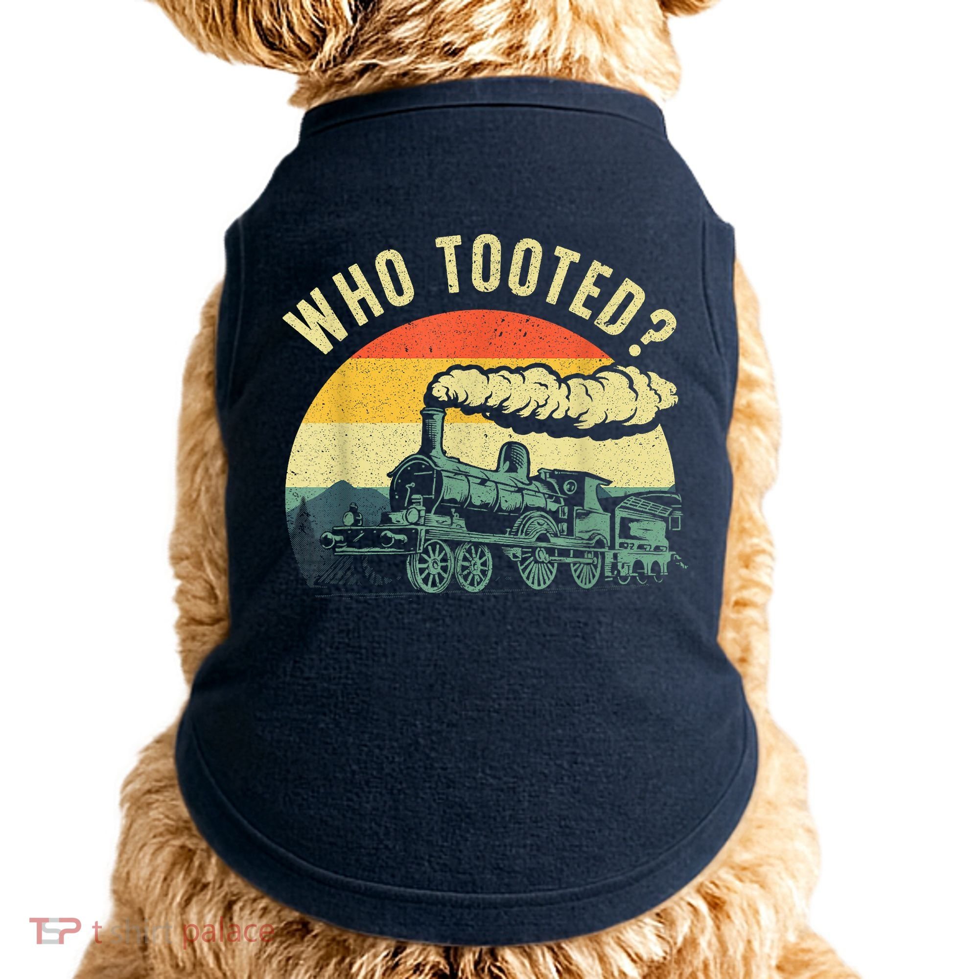 Cute Train Art Train Collector Train Lover Doggie Tank