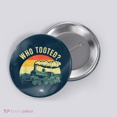 Cute Train Art Train Collector Train Lover Button