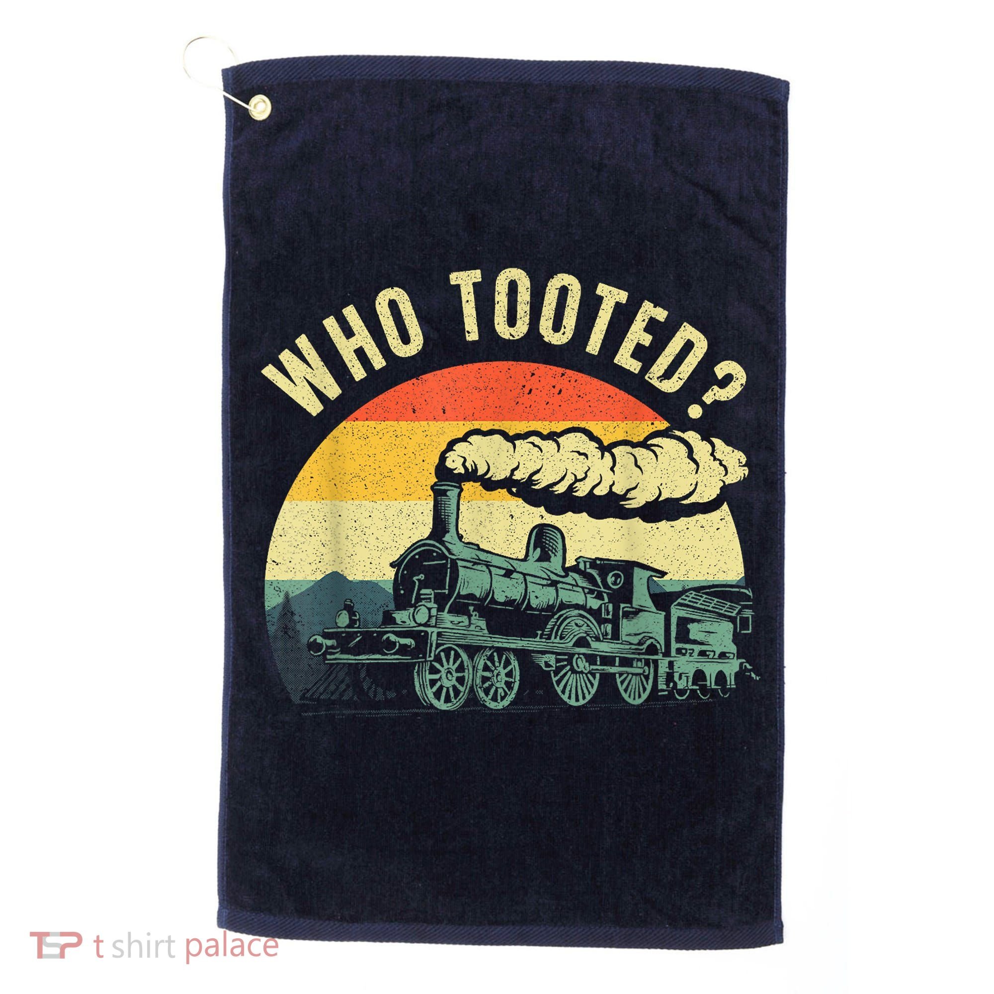 Cute Train Art Train Collector Train Lover Golf Towel
