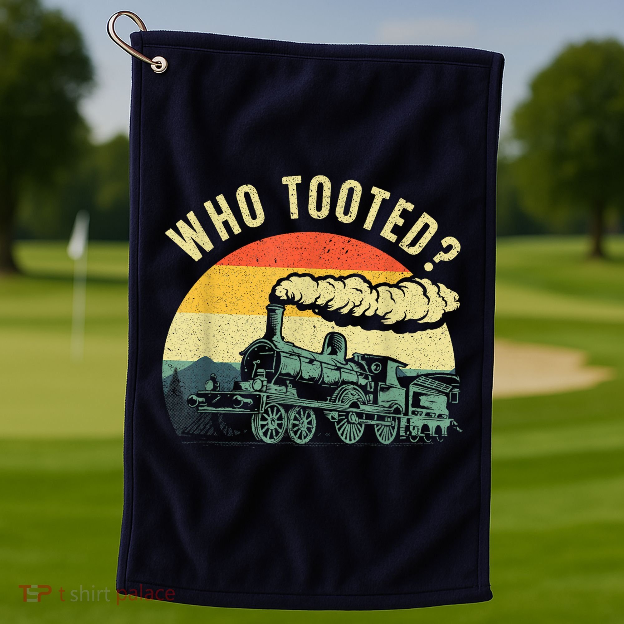 Cute Train Art Train Collector Train Lover Golf Towel
