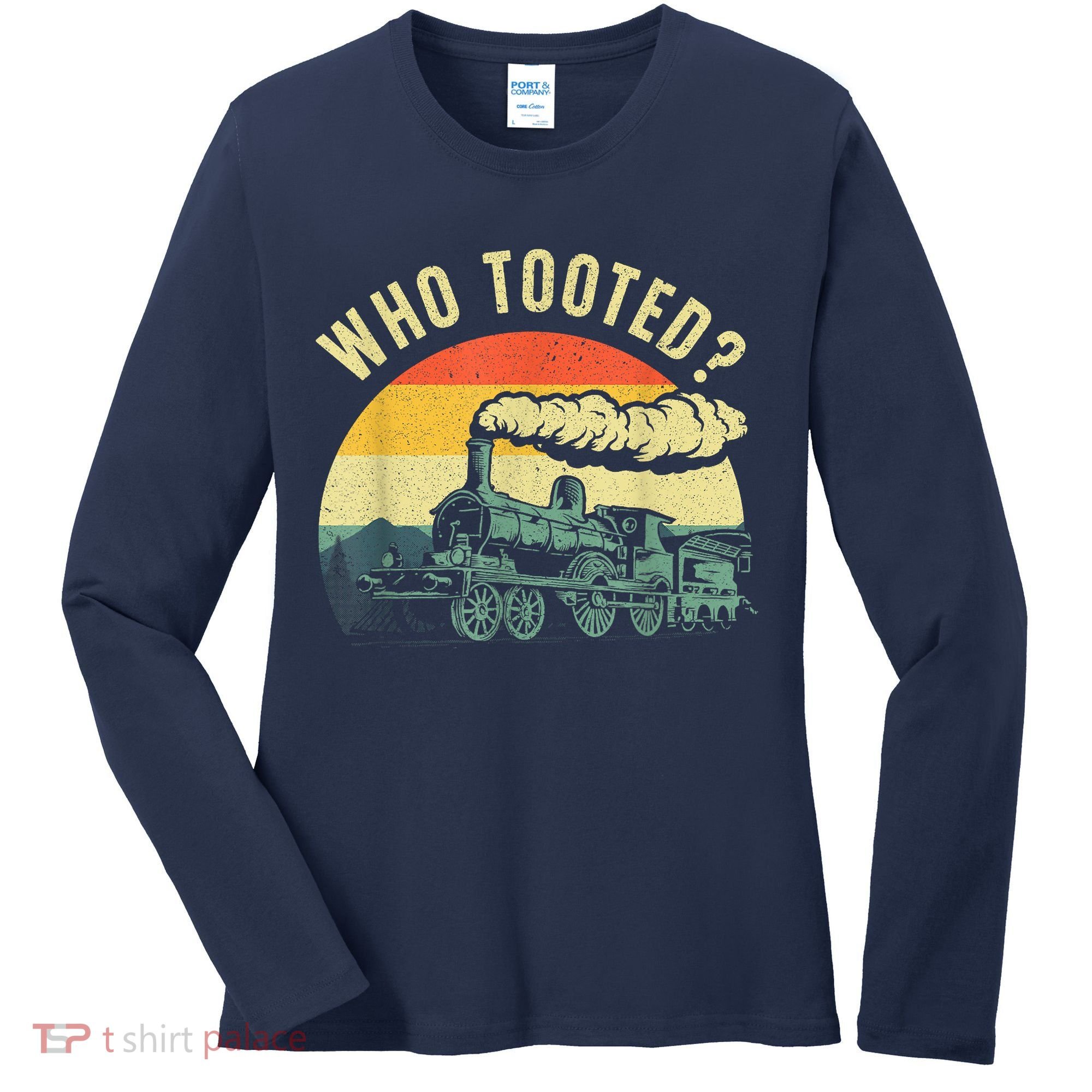 Cute Train Art Train Collector Train Lover Women's Long Sleeve Shirt