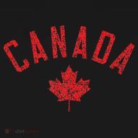 Canada Text And Leaf Distressed Red Print T-Shirt thumb 7