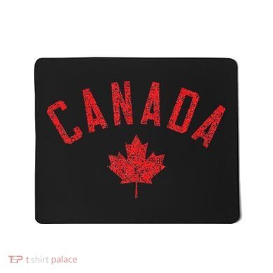 Canada Text And Leaf Distressed Red Print Mousepad