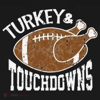 Cute Turkey And Touchdowns Funny Thanksgiving Football Doggie Tank thumb 4