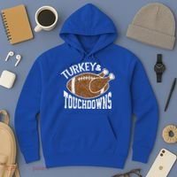 Cute Turkey And Touchdowns Funny Thanksgiving Football Hoodie thumb 3