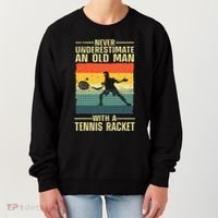 Cool Tennis Art For Grandpa Tennis Player Racket Women's Sweatshirt thumb 0