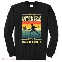 Cool Tennis Art For Grandpa Tennis Player Racket Sweatshirt thumb 0
