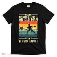 Cool Tennis Art For Grandpa Tennis Player Racket T-Shirt thumb 0