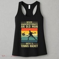 Cool Tennis Art For Grandpa Tennis Player Racket Women's Tank Top thumb 3