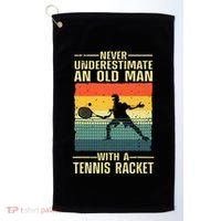 Cool Tennis Art For Grandpa Tennis Player Racket Golf Towel thumb 0