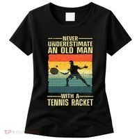 Cool Tennis Art For Grandpa Tennis Player Racket Women's T-Shirt thumb 0